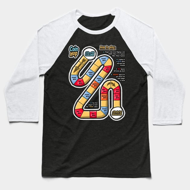 Coin Hop Baseball T-Shirt by Exiled Prints